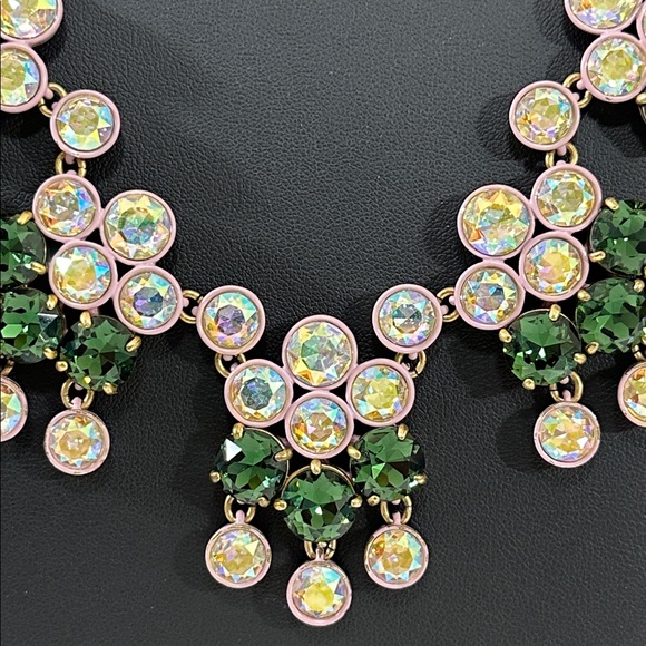J Crew AB Brûlée & Emerald Green Crystal Statement Necklace - Picture 16 of 16